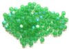 100 6mm Transparent Matte Light Green AB Glass Beads